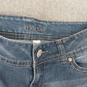 MAURICES *Fancy* Embellished Med. Blue Jeans Womens L/R Denim Stretchy Tapered